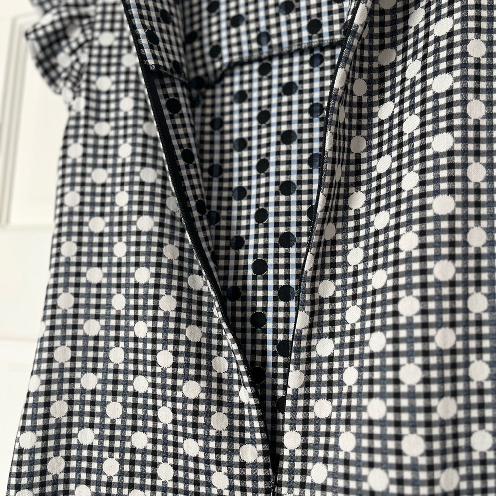 Polka Dot Gingham Ruffle Shoulder Dress - Picture 7 of 11
